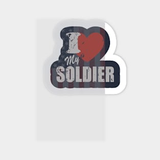 I Love My Soldier Sticker